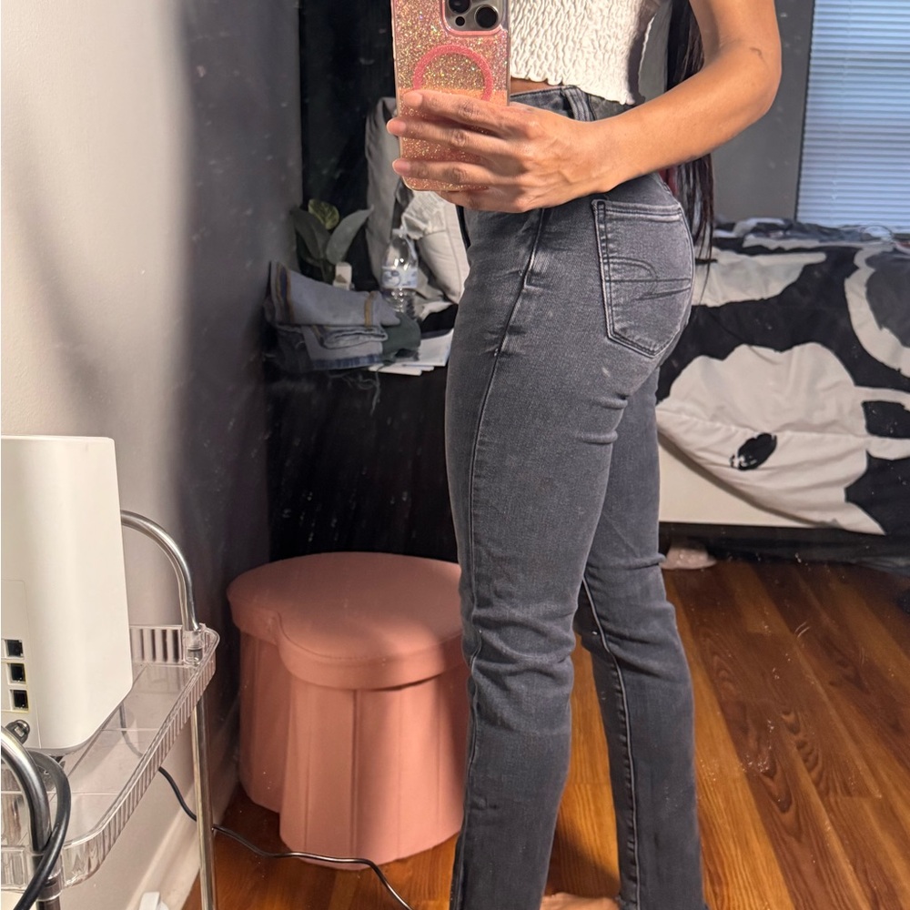 American Eagle Outfitters Women's Dark Gray Skinny Jeans